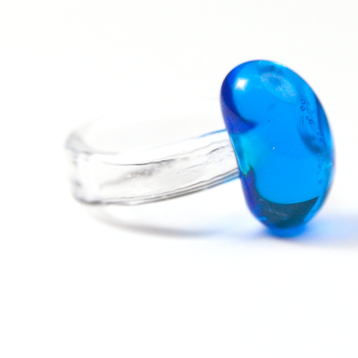 Aqua Blue Jelly Bean Ring