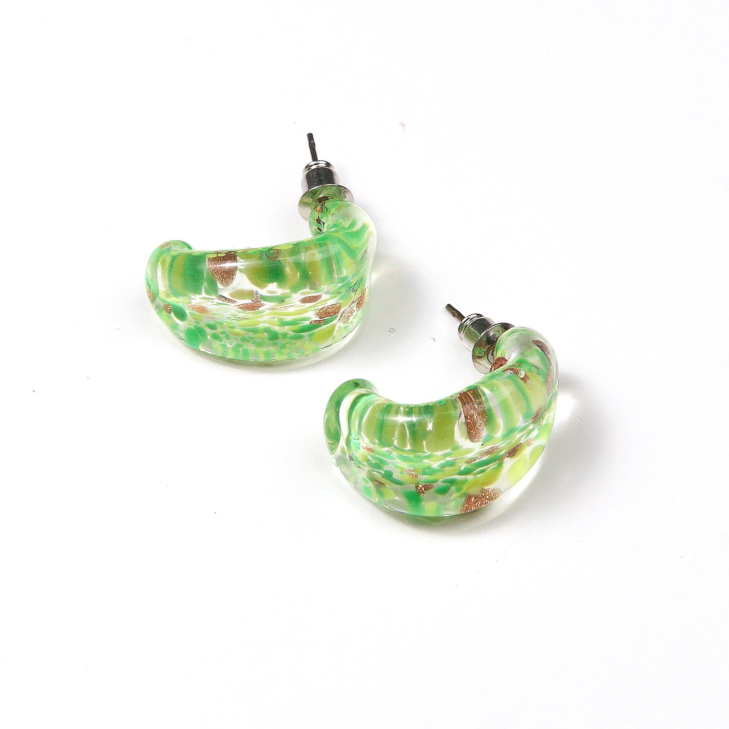 Lemon Lime Crescent Earrings