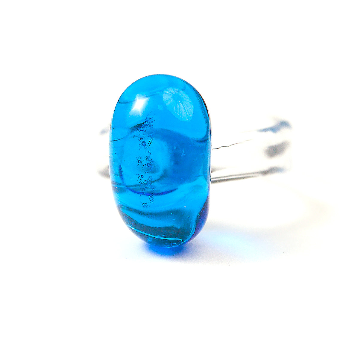 Aqua Blue Jelly Bean Ring